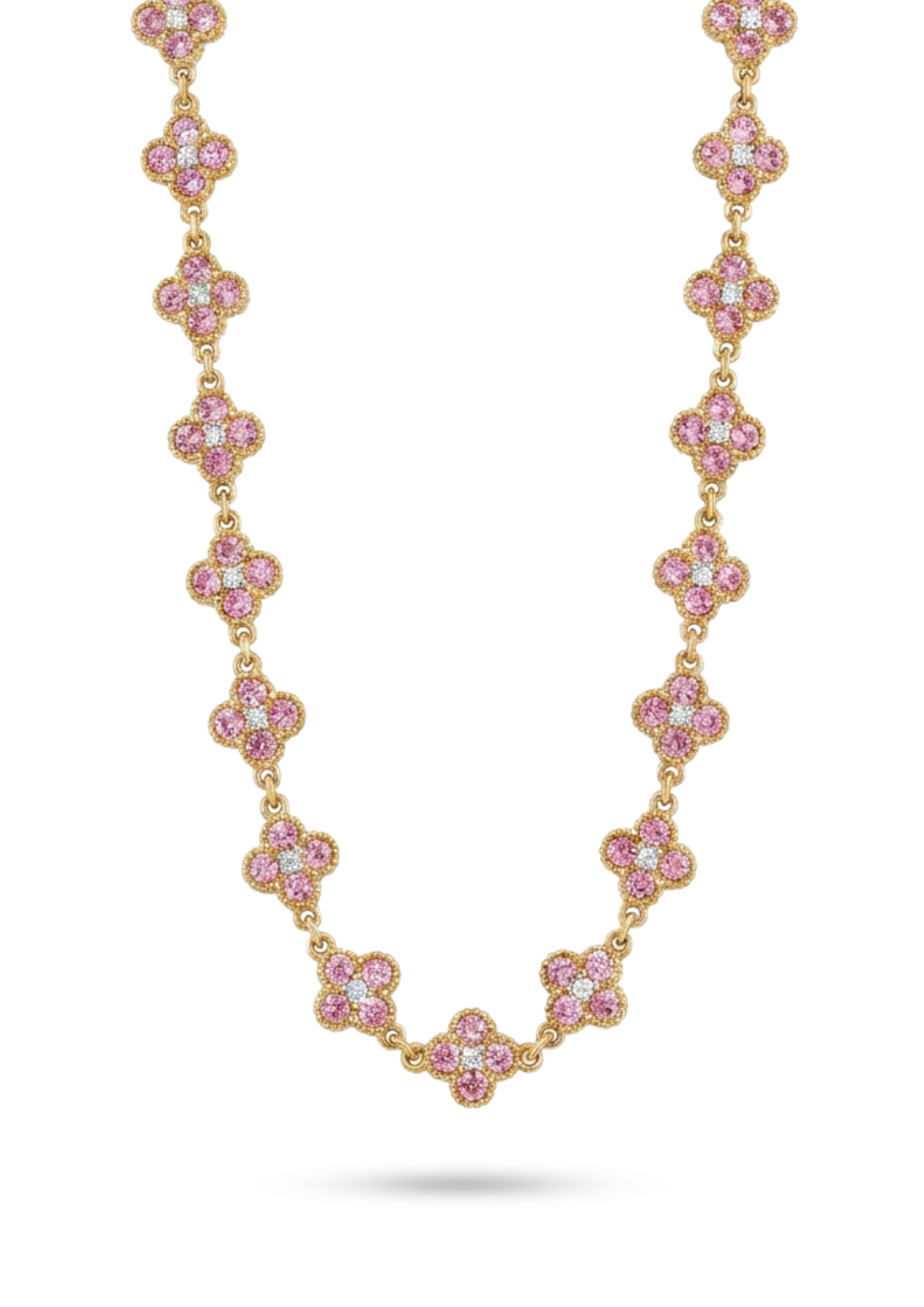 Collier Trèfle Multicolore rose