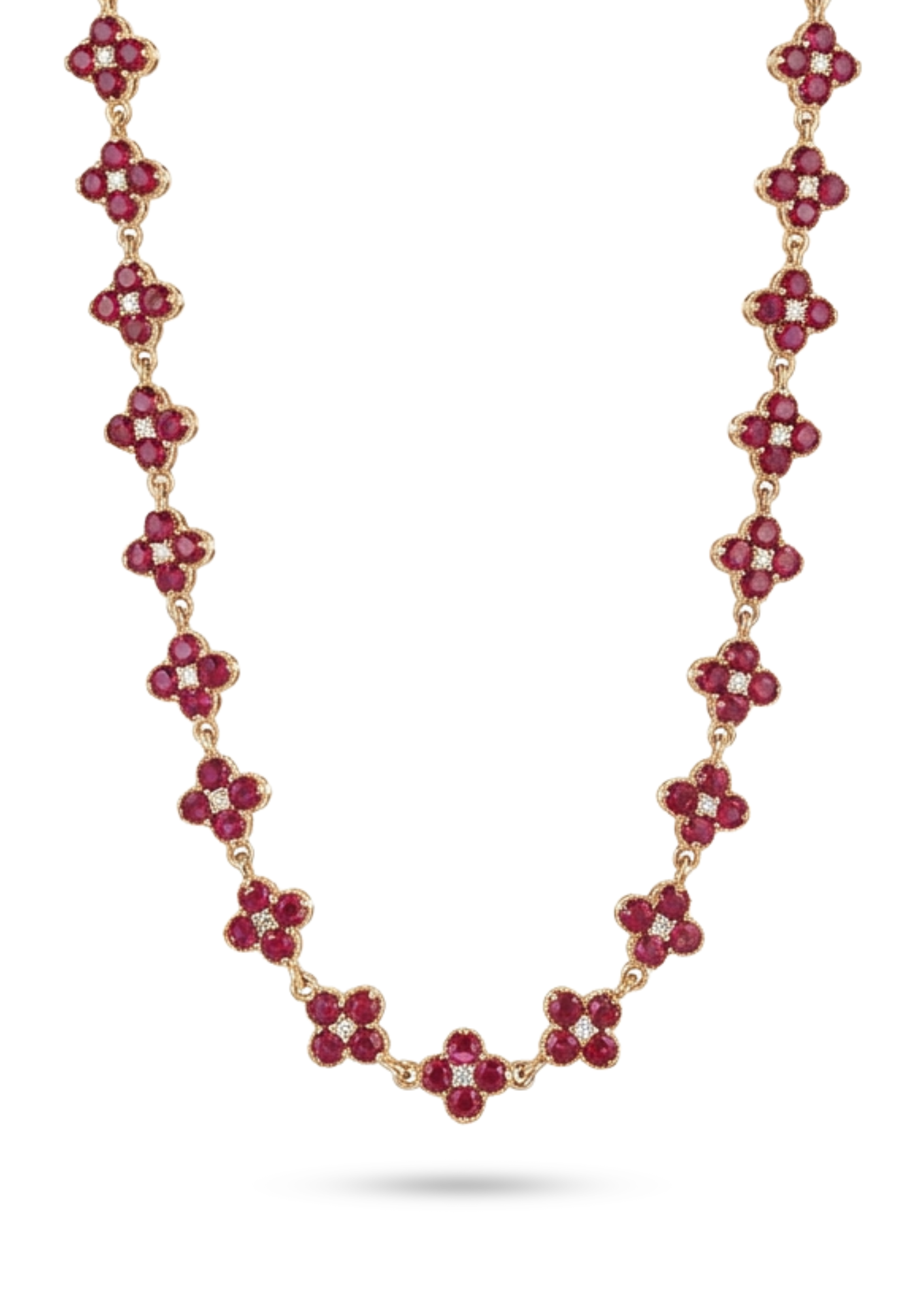 Collier Trèfle Multicolore fuschia