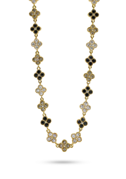 Collier Trèfle Multicolore noir