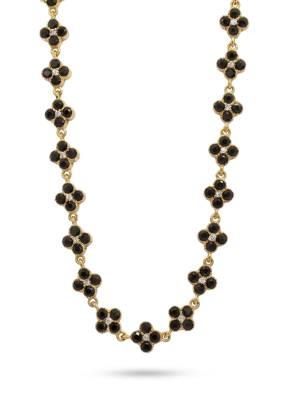 Collier Trèfle Multicolore noir