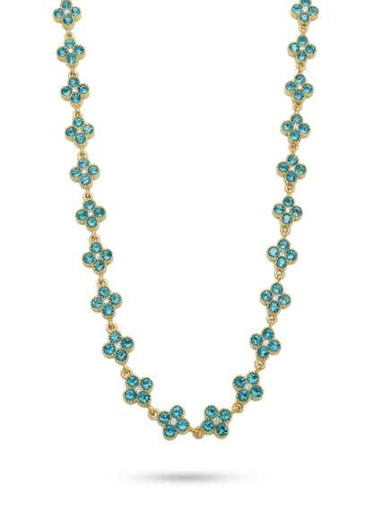 Collier Trèfle Multicolore turquoise
