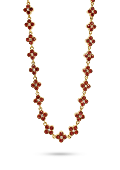 Collier Trèfle Multicolore rouge