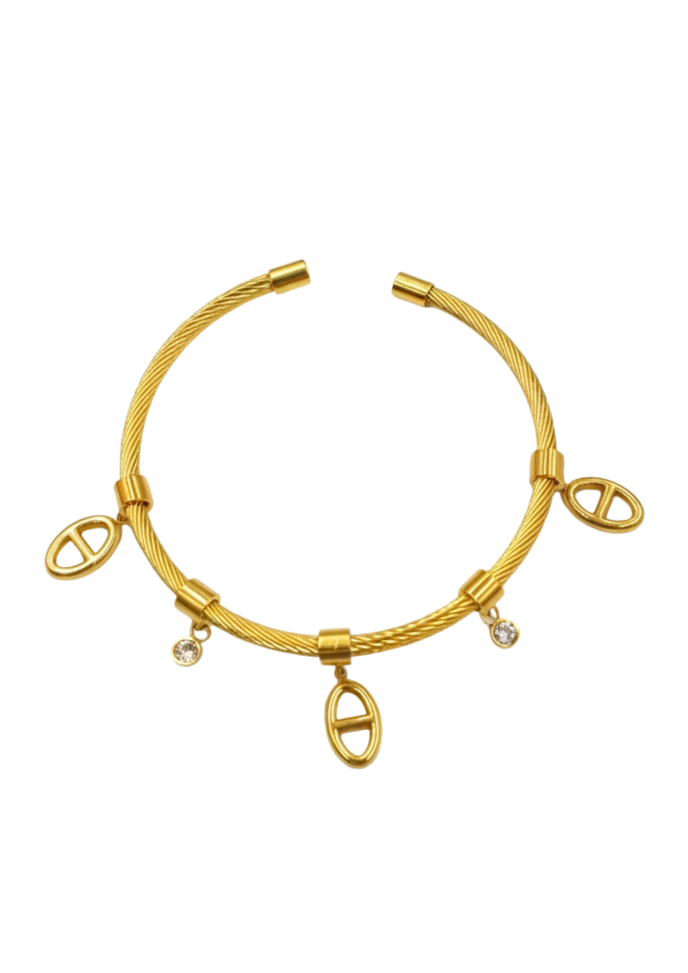 Jonc Breloque Triple Maille Marine