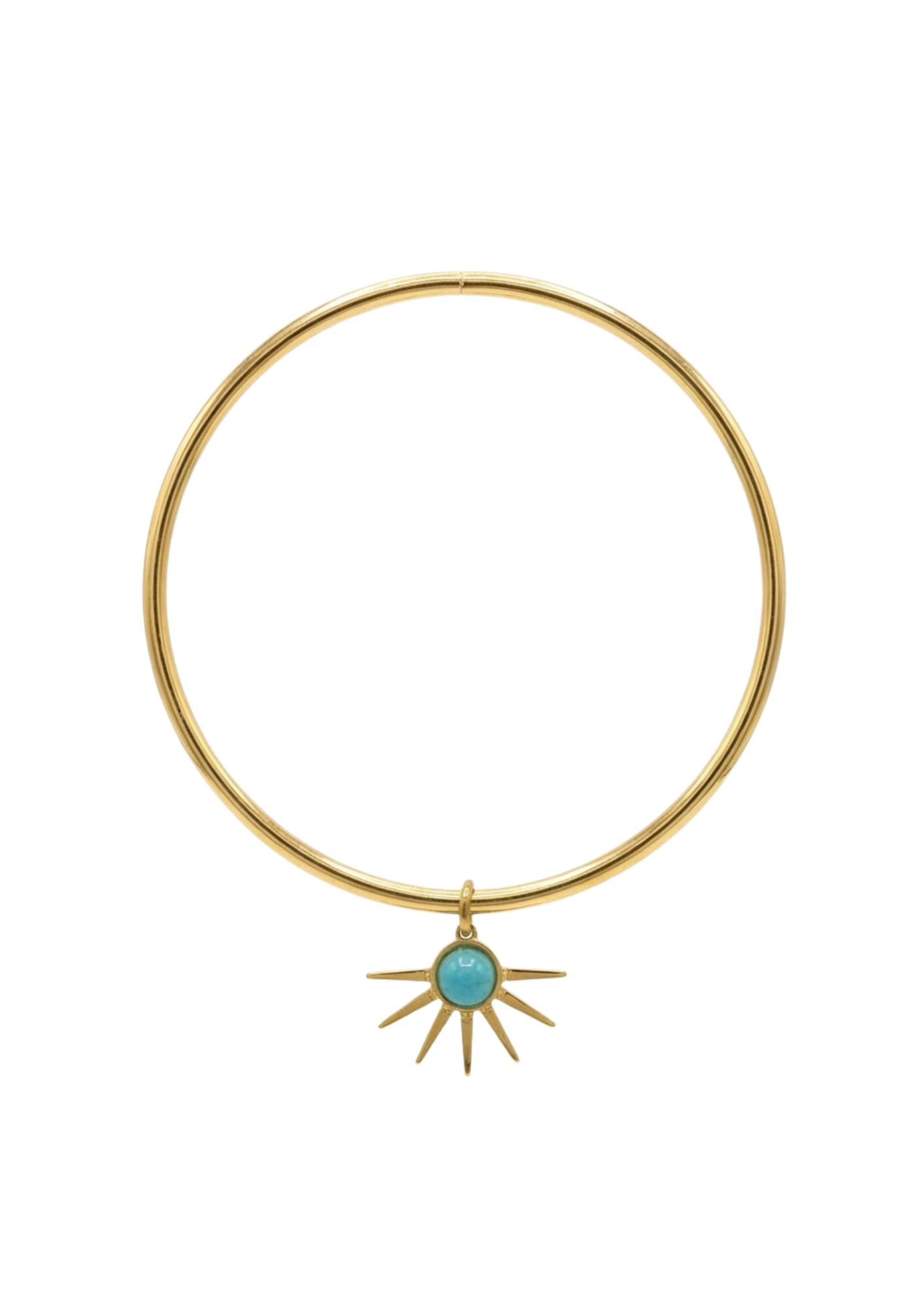 Jonc Breloque Soleil Pierre Naturelle turquoise
