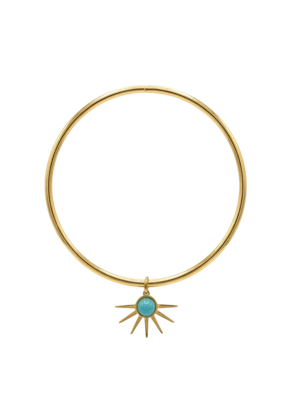 Jonc Breloque Soleil Pierre Naturelle turquoise