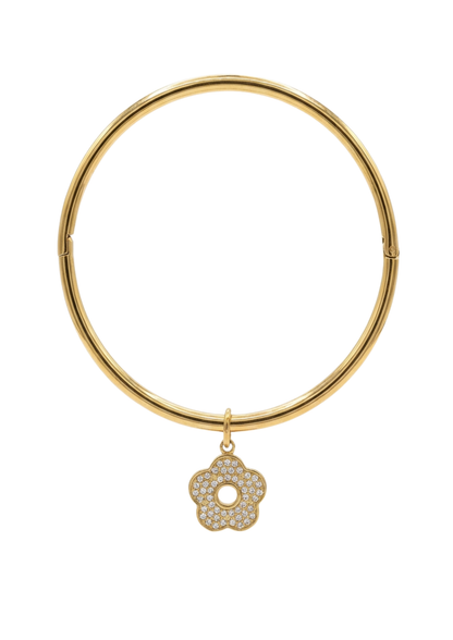 Jonc Breloque Fleur Strass