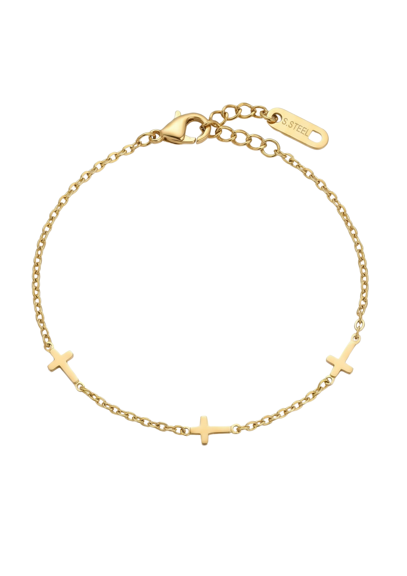 Bracelet Acier Inoxydable Triple Croix