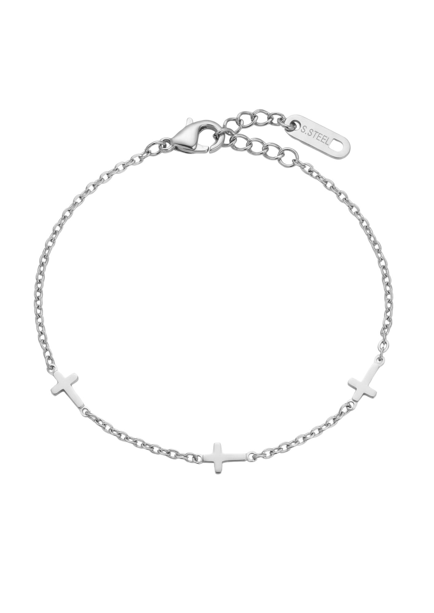 Bracelet Acier Inoxydable Triple Croix