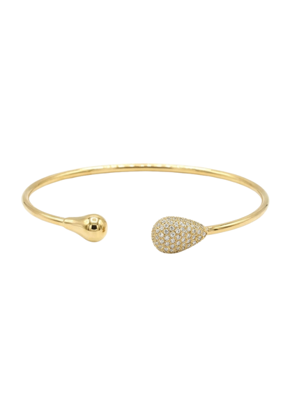 Jonc Acier Inoxydable Goutte Strass