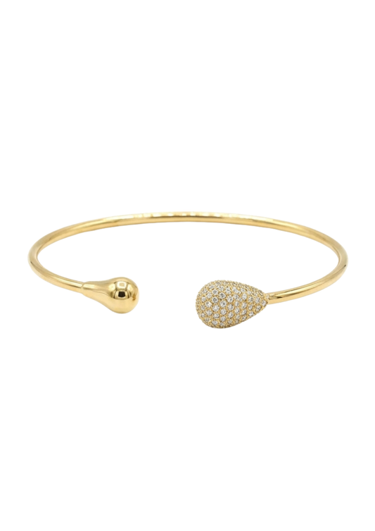 Jonc Acier Inoxydable Goutte Strass