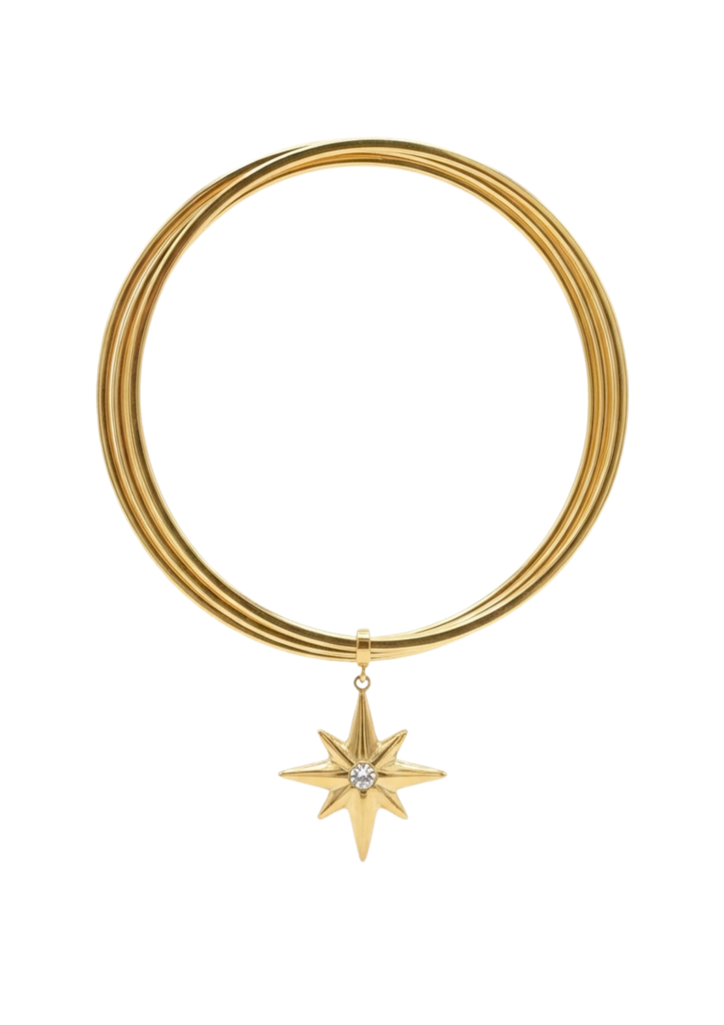 Jonc Multiple Breloque Étoile Strass