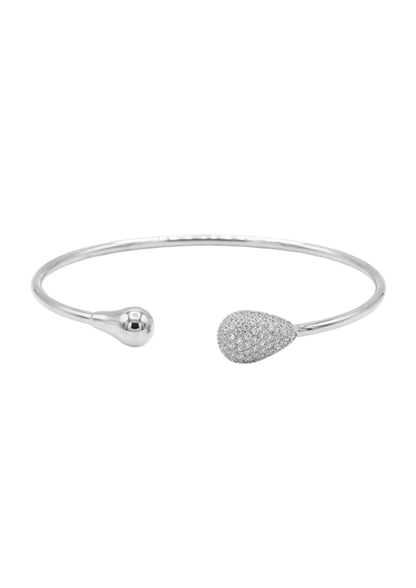 Jonc Acier Inoxydable Goutte Strass