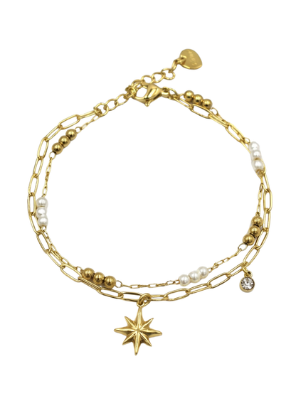 Titre
Double Bracelet Acier Inoxydable Pendentif Étoile
