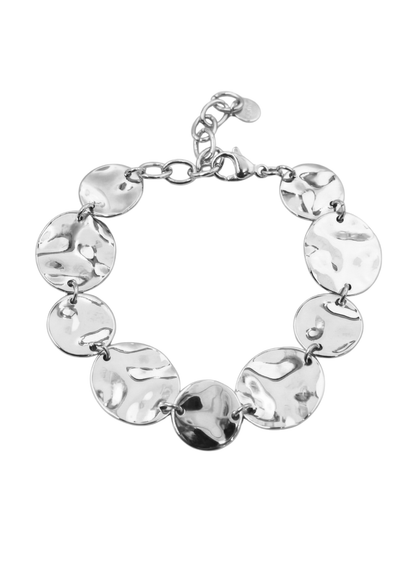 Bracelet Acier Inoxydable Pastille Martelée
