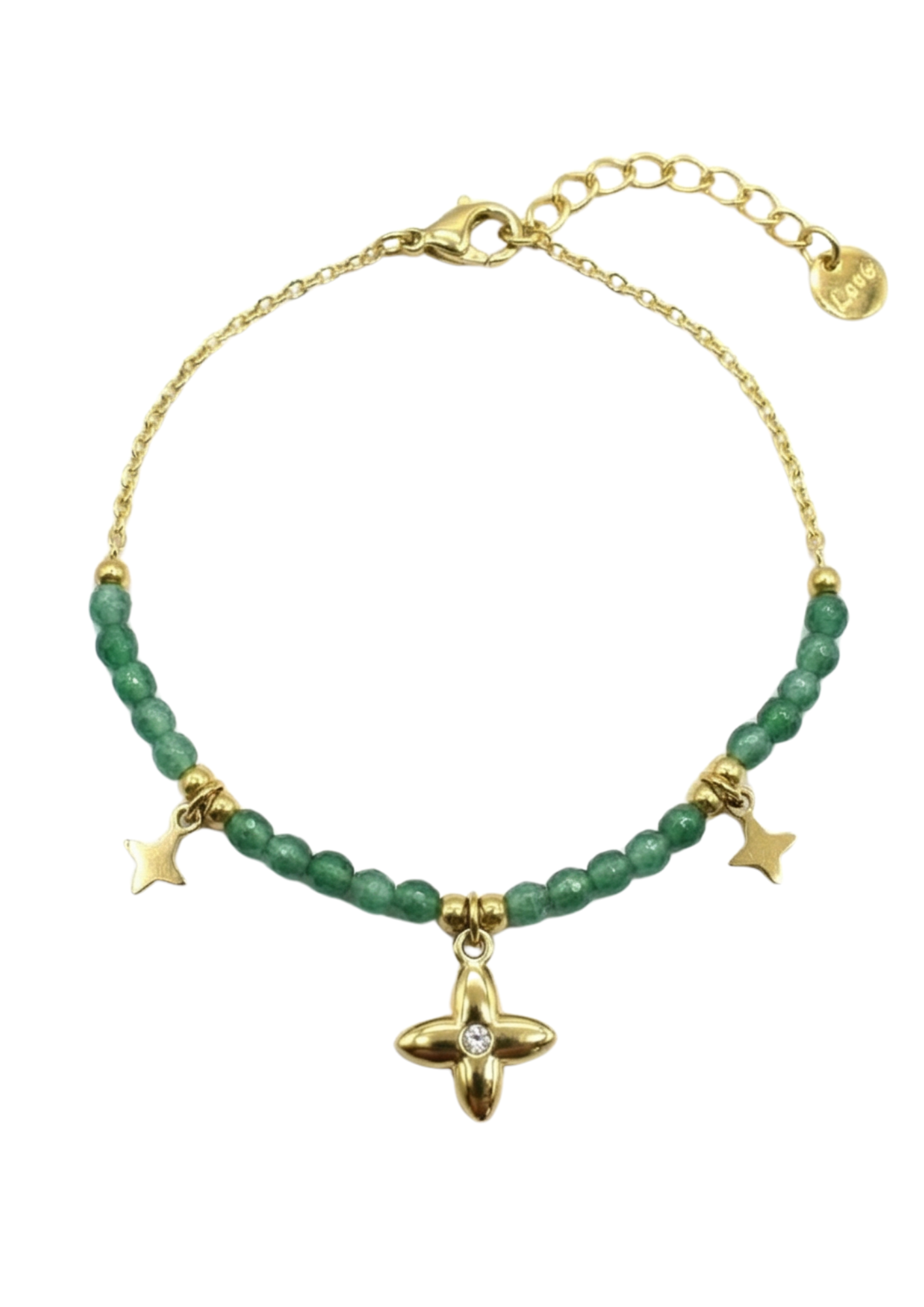 Bracelet Acier Inoxydable Perles Pendentif